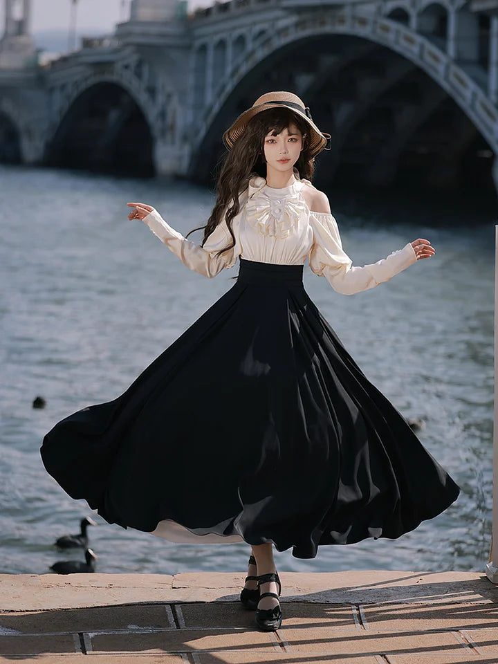 Classic Fake Two-piece Long-sleeved Pendulum Dress Autumn and Winter Lolita Long Dress
