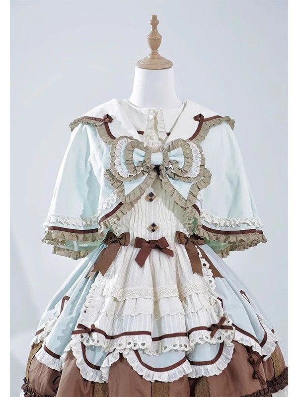 Mint Chocolate Sweet Girl Doll Tea Party Fashion Dramatic Ruffle Cake Dress