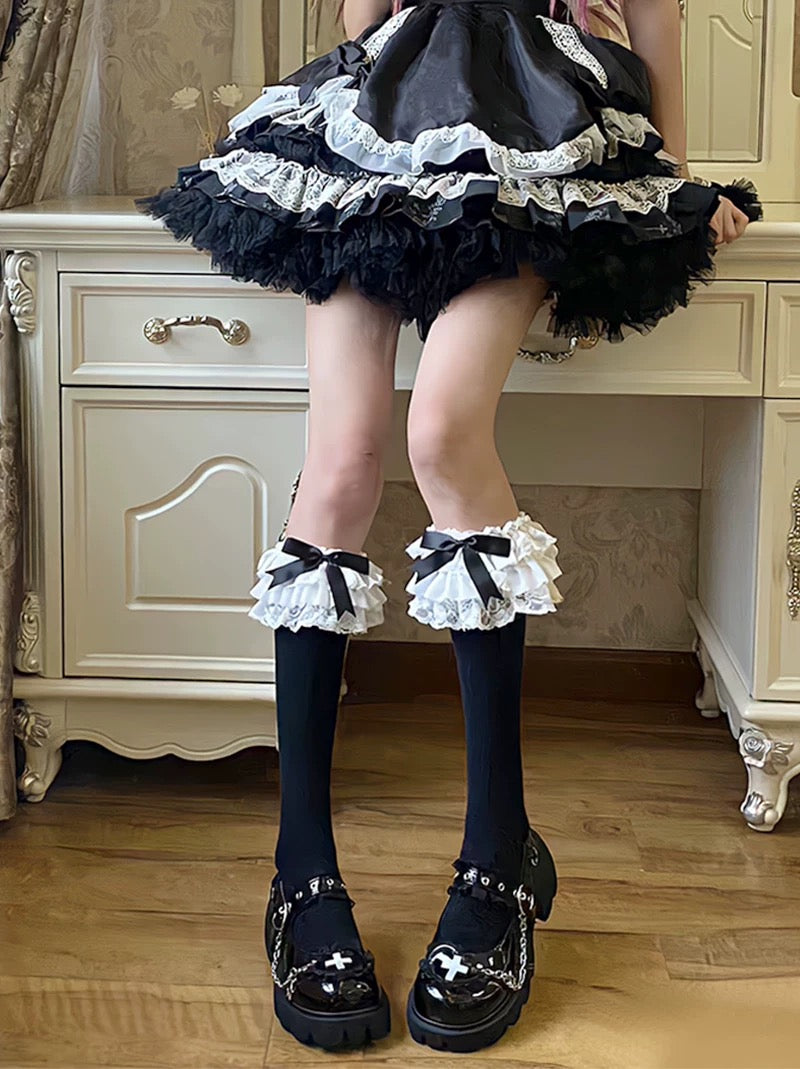 Sweet Lolita Ruffles Lace Bow Calf Socks Stockings