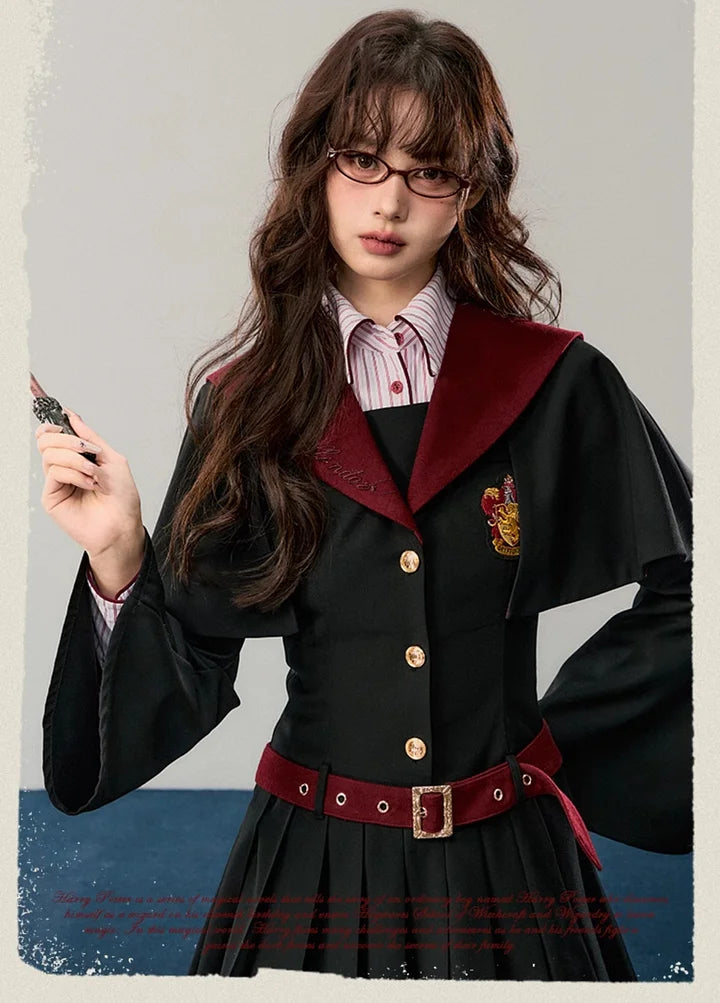 Academic Department Magic Cape Dress Outfit Burgundy School Daily
