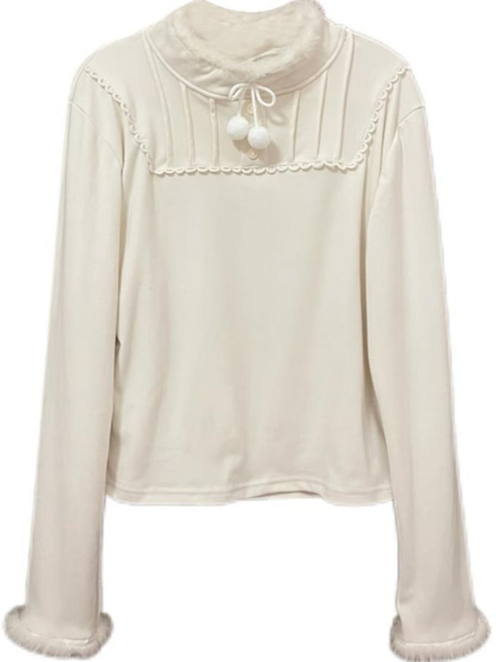 Lolita Blouses Autumn and Winter Cute Lolita Inner Long-sleeved Bottoming Shirt White