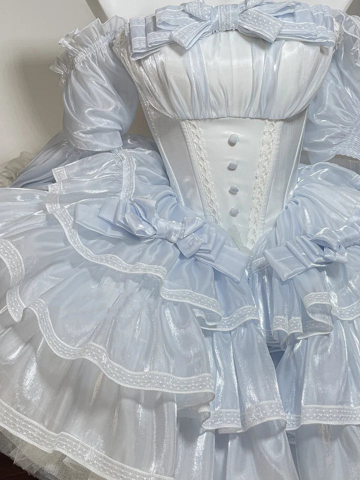 Baby Blue Lolita Outfit Princess Dress Ballet Style Fairy Wedding Dresses Ball Gown Prom Dresses