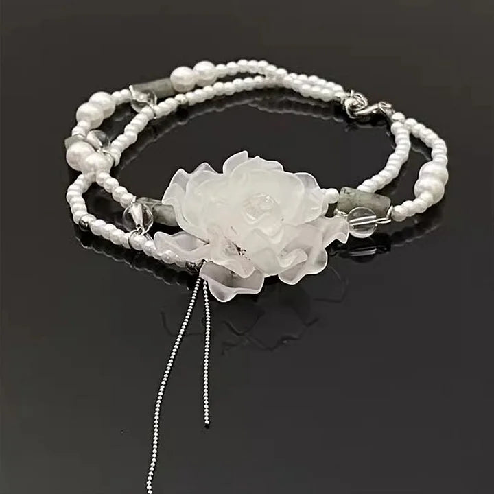 Baroque White Floral Pearl Choker Lolita Elegant Necklace Wedding
