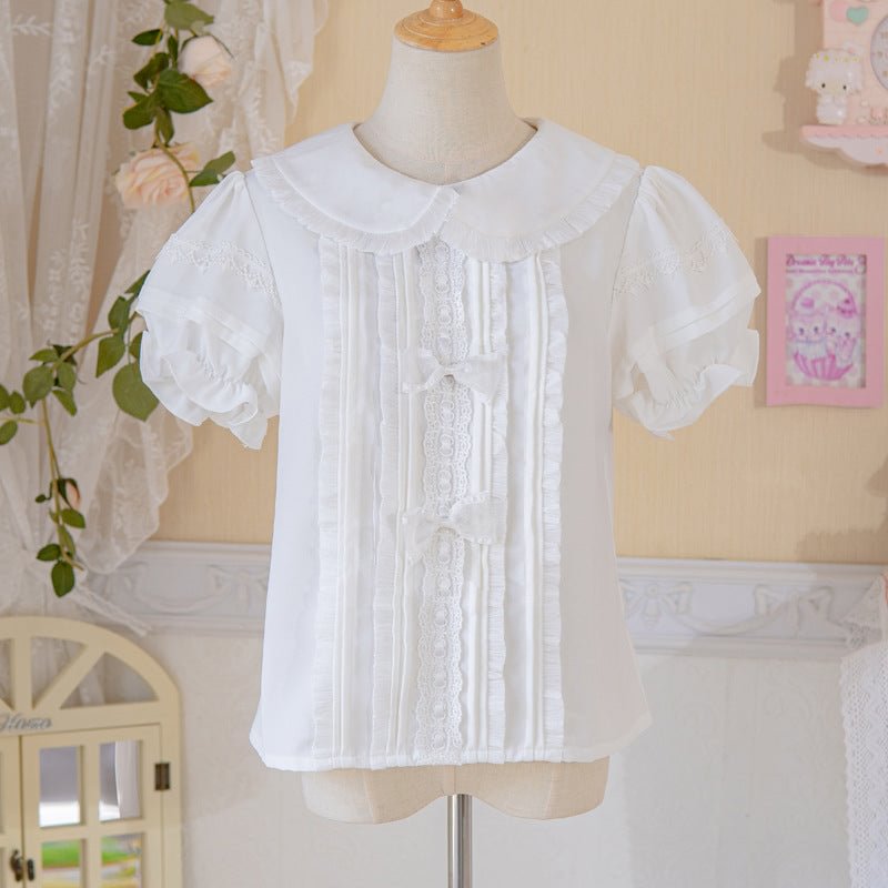 Beige Sweet Cherry Printed Doll Neck Lolita Dress