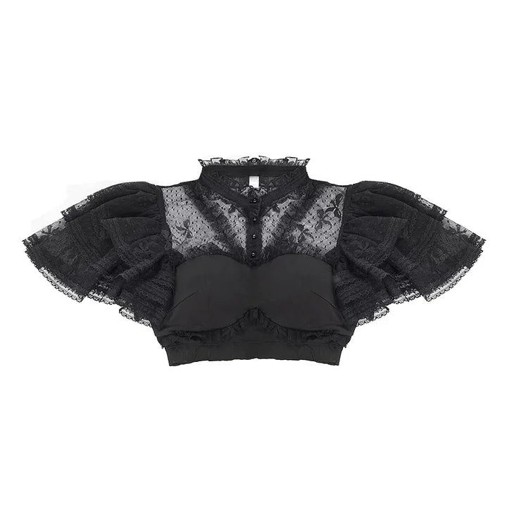 Black Butterfly Elegant Gothic Princess Dress Organza Strap Lolita Dress JSK