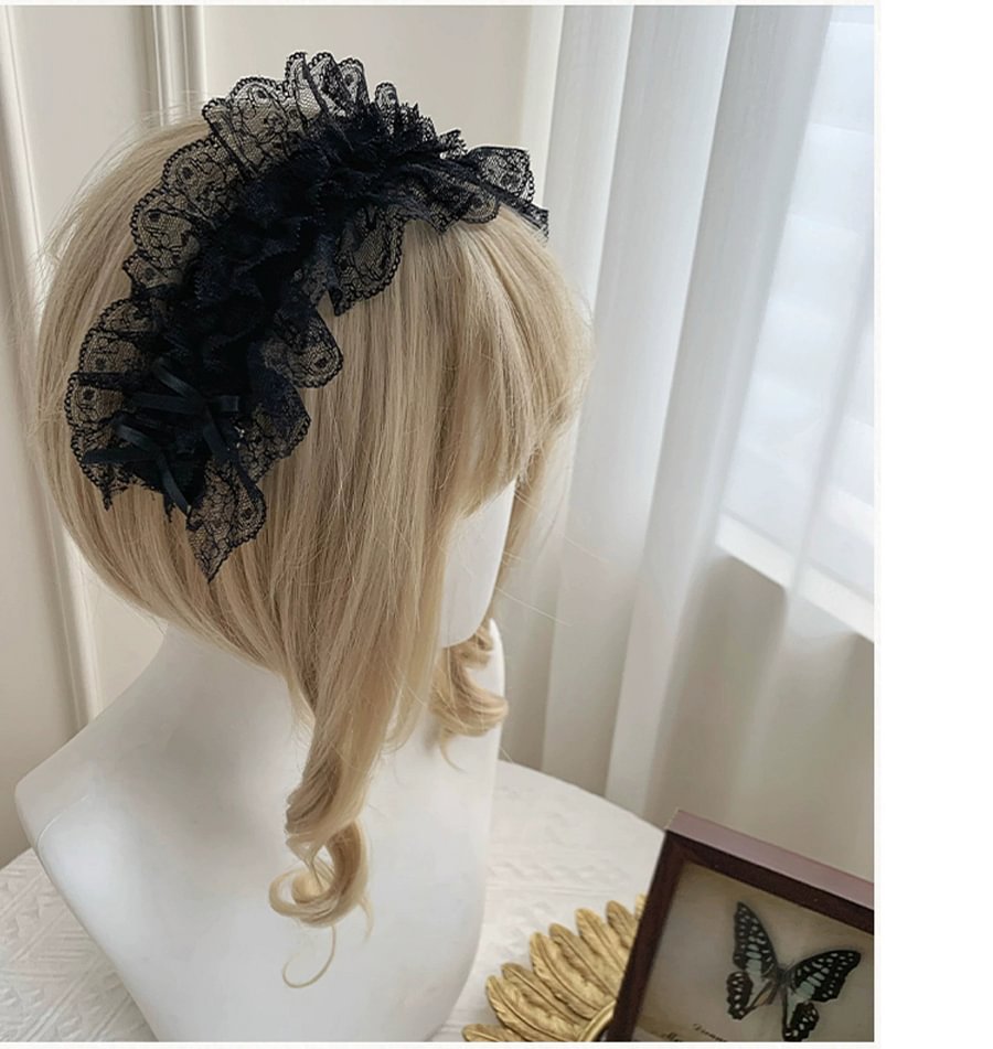 Black Gothic Lolita JSK OP Dress Lace Cake Skirt Dress