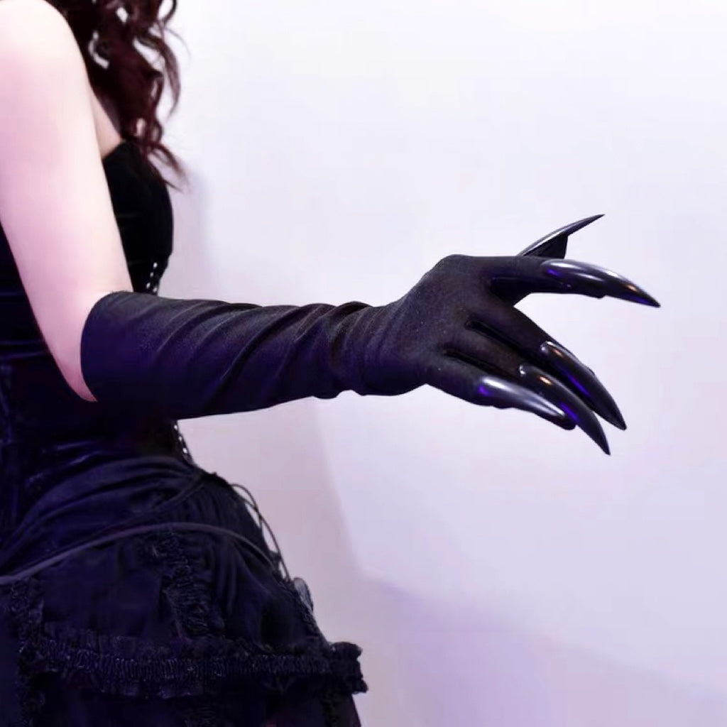 Black Lolita Lolita Punk Goth Gloves Nail Sleeves Halloween Accessories