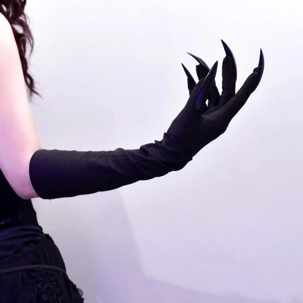 Black Lolita Lolita Punk Goth Gloves Nail Sleeves Halloween Accessories