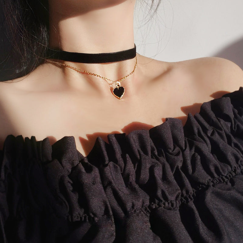 Black Velvet Collar Women's Neckband Clavicle Chain Necklace Lolita Neck Accessories Neck Ring