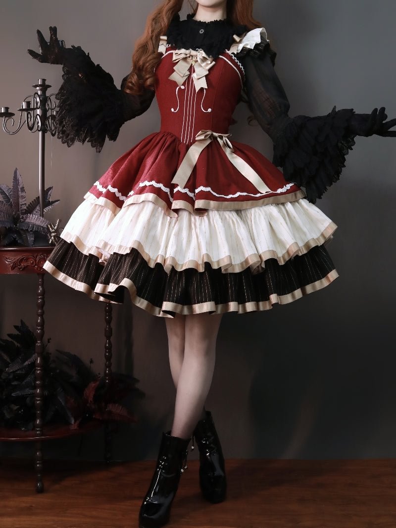 Cello Vintage Elegant 3 Tiered Classic Lolita Jumper Skirt  Princess Dress