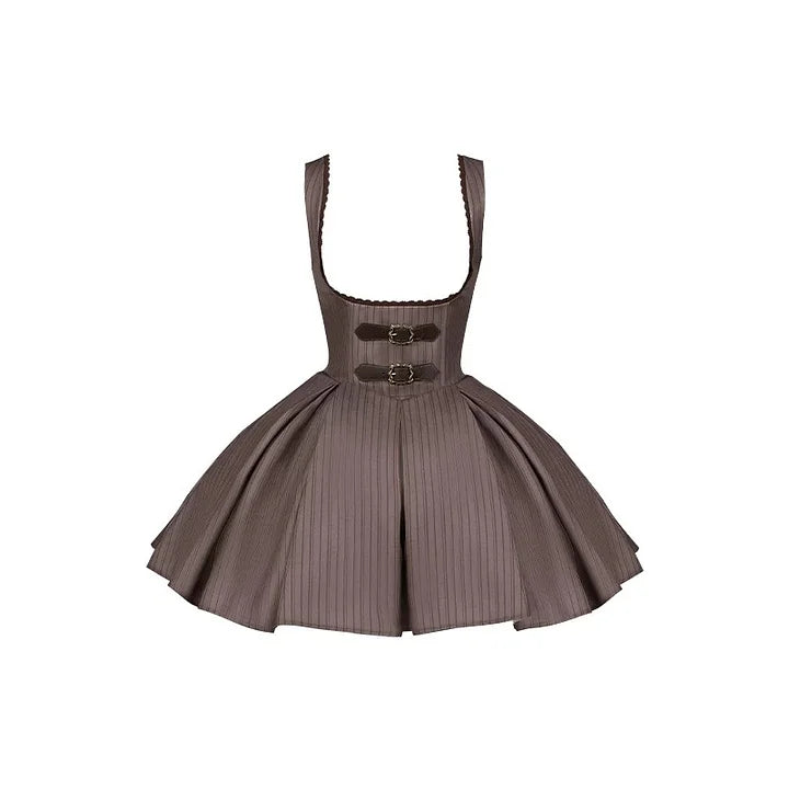 Classic British Style Striped Suit Lolita Vintage Elegant Dress Vest Shorts Blouse Set Dress