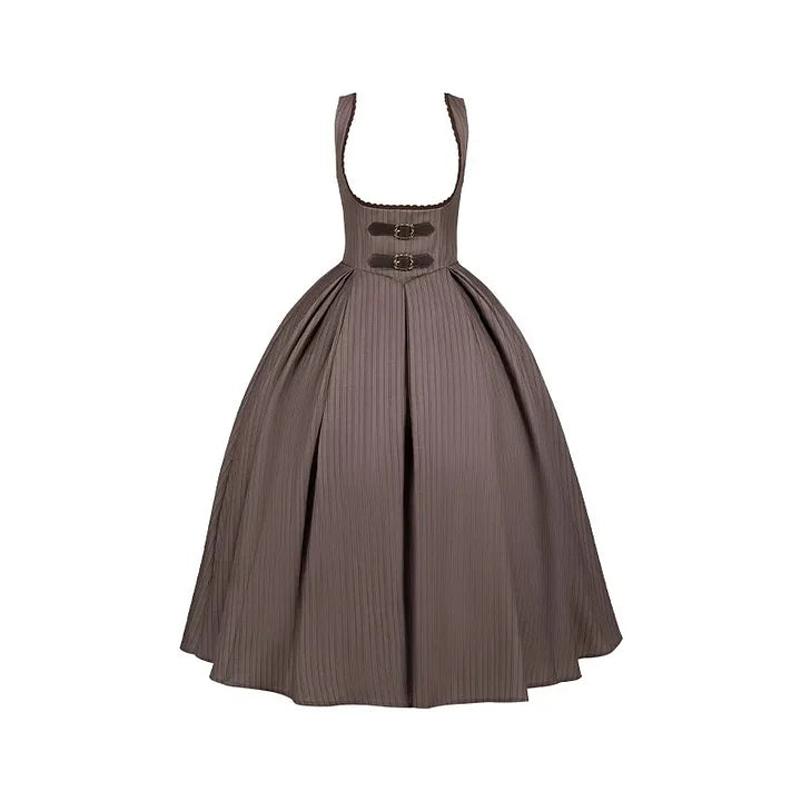 Classic British Style Striped Suit Lolita Vintage Elegant Dress Vest Shorts Blouse Set Dress
