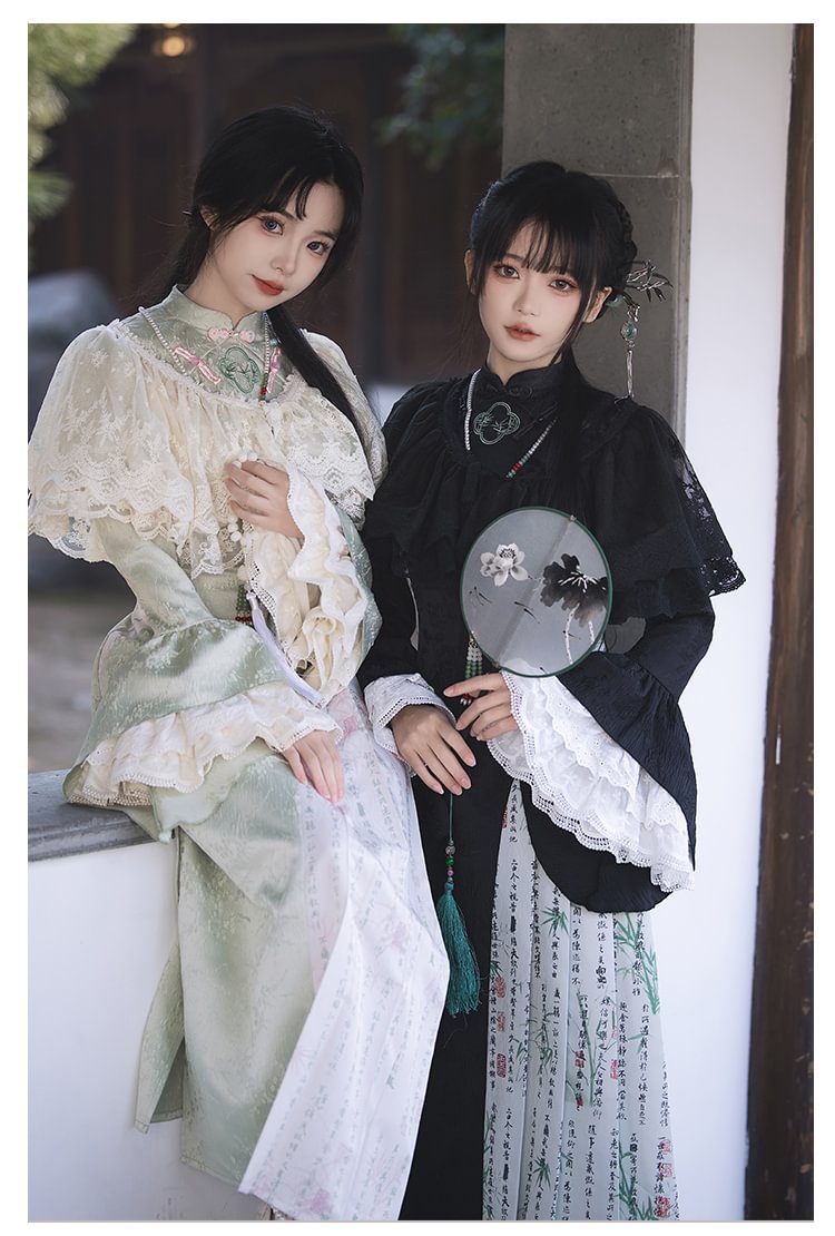Classic Chinese Style Elegant Three Color Versatile Underwear Shawl for Spring and Autumn Blouse Shirt