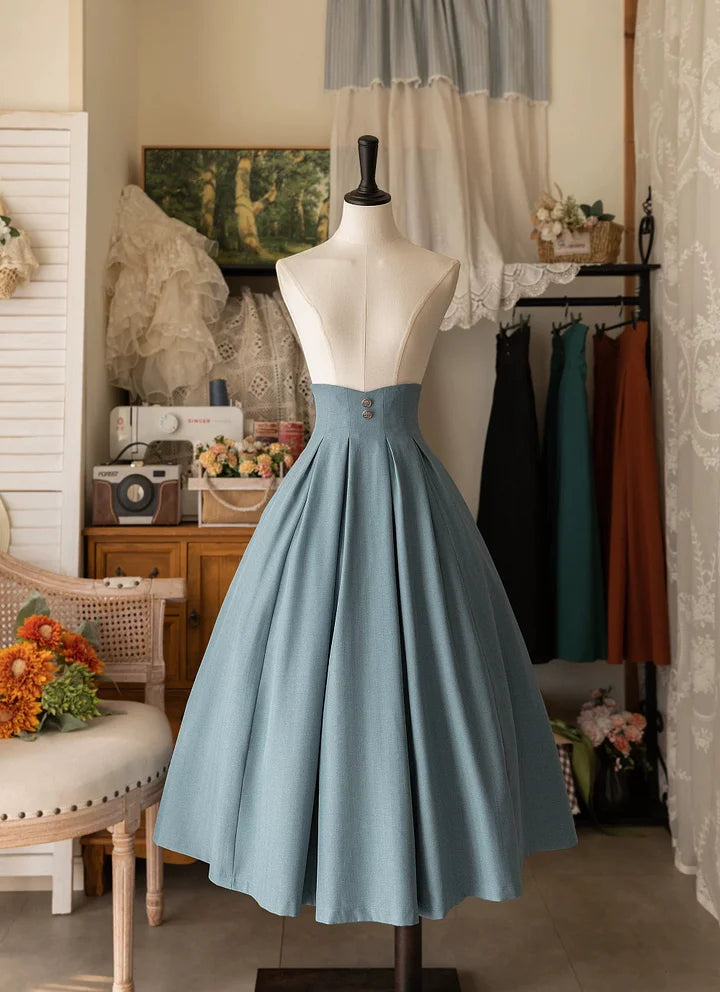 Classic Lolita French Elegant High Waist Skirt Vintage Long Skirt Set in Autumn Plus Size Graduation Ceremony Dress