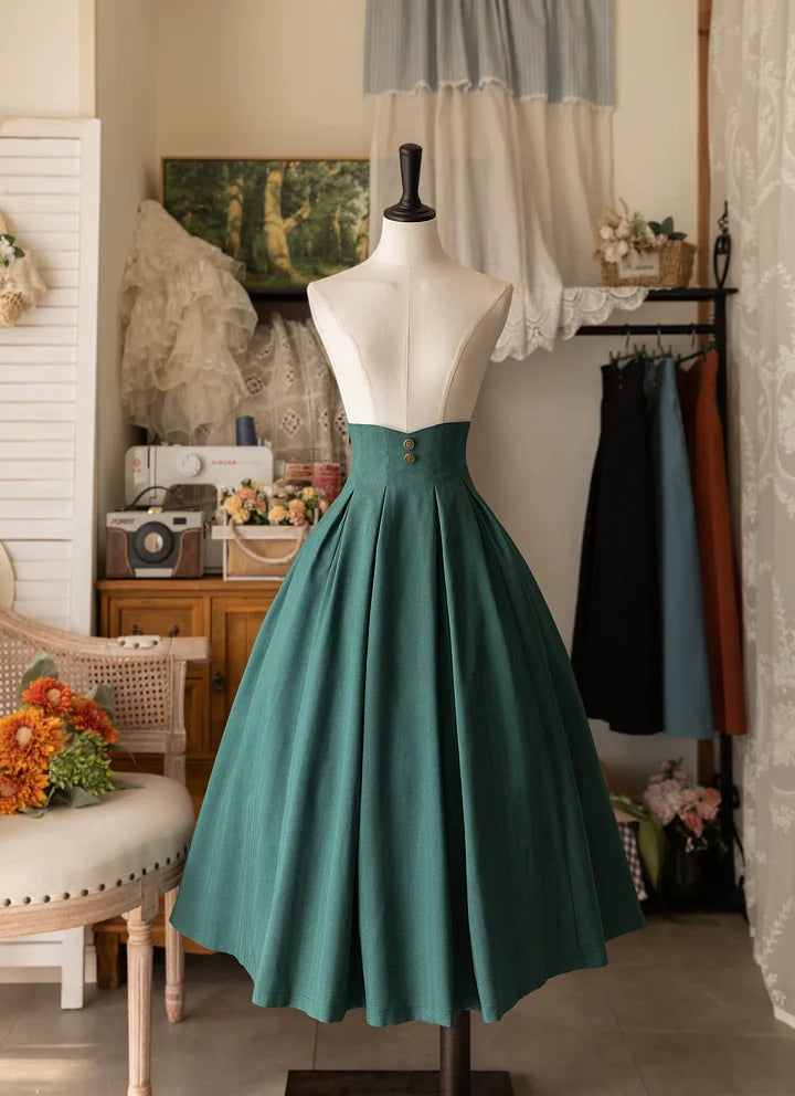 Classic Lolita French Elegant High Waist Skirt Vintage Long Skirt Set in Autumn Plus Size Graduation Ceremony Dress