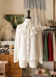 Lolita Blouses Classic French Elegant Vintage Blouse in Autumn Plus Size