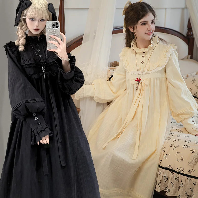 Classic Lolita Pastel Sweet Beige Lolita Dress with Ruffled Collar