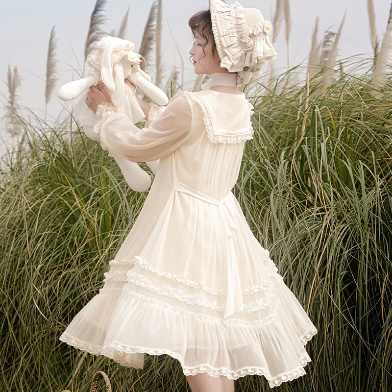 Sweet Lolita Natural Style Sunflower Diary Lolita Daily Long Sleeve Dress Spring and Autumn