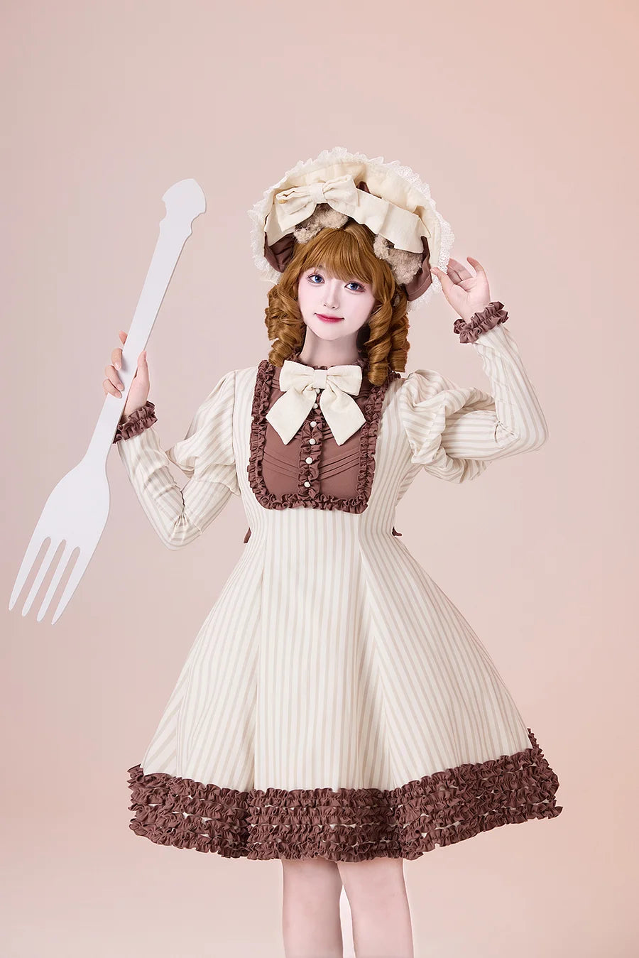 [Pre]Classic Lolita Style French Beige Dresses Outfit Spring and Autumn Long-sleeved