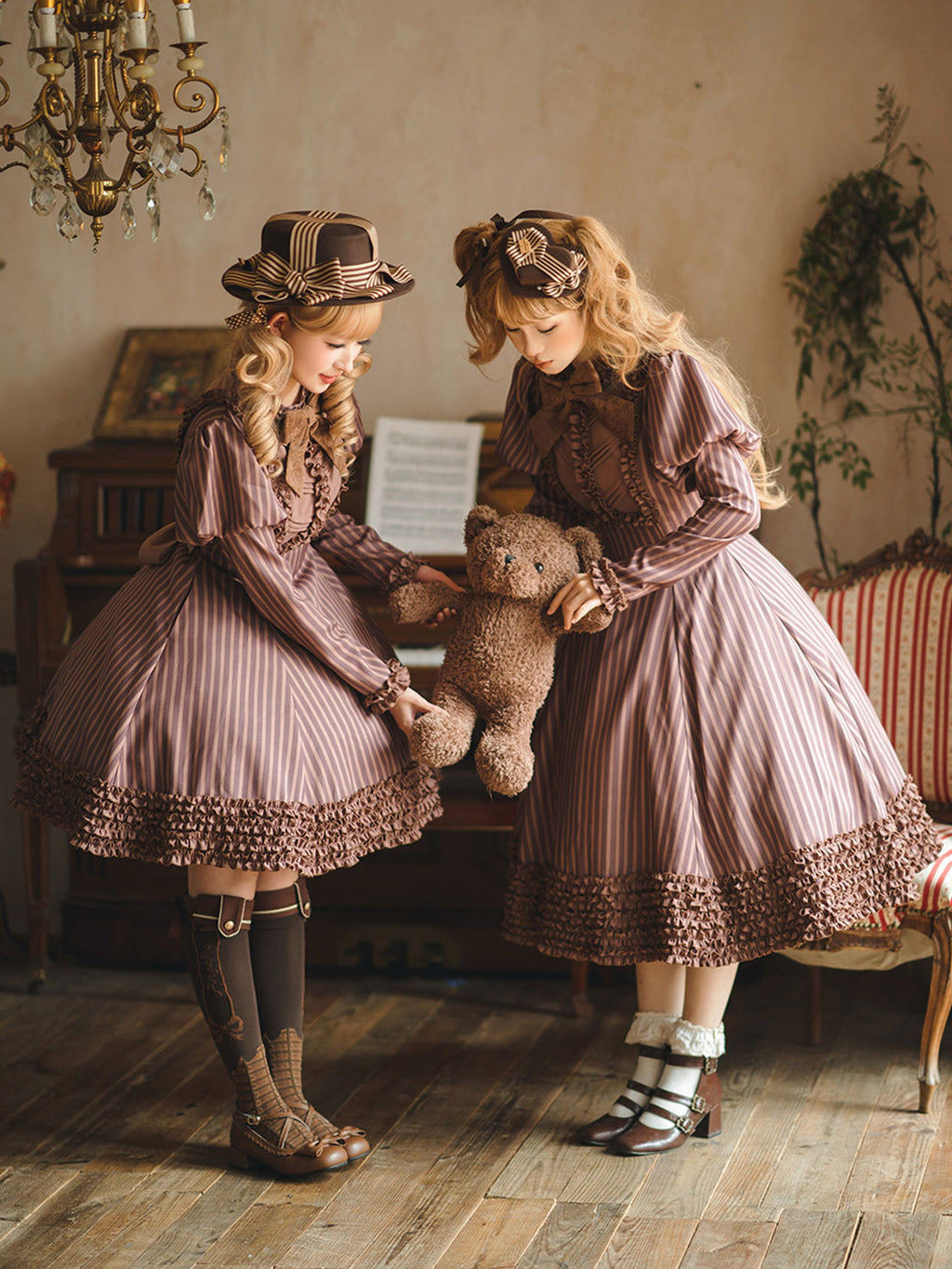 [Pre]Classic Lolita Style French Chocolate Dresses Outfit Spring and Autumn Long-sleeved