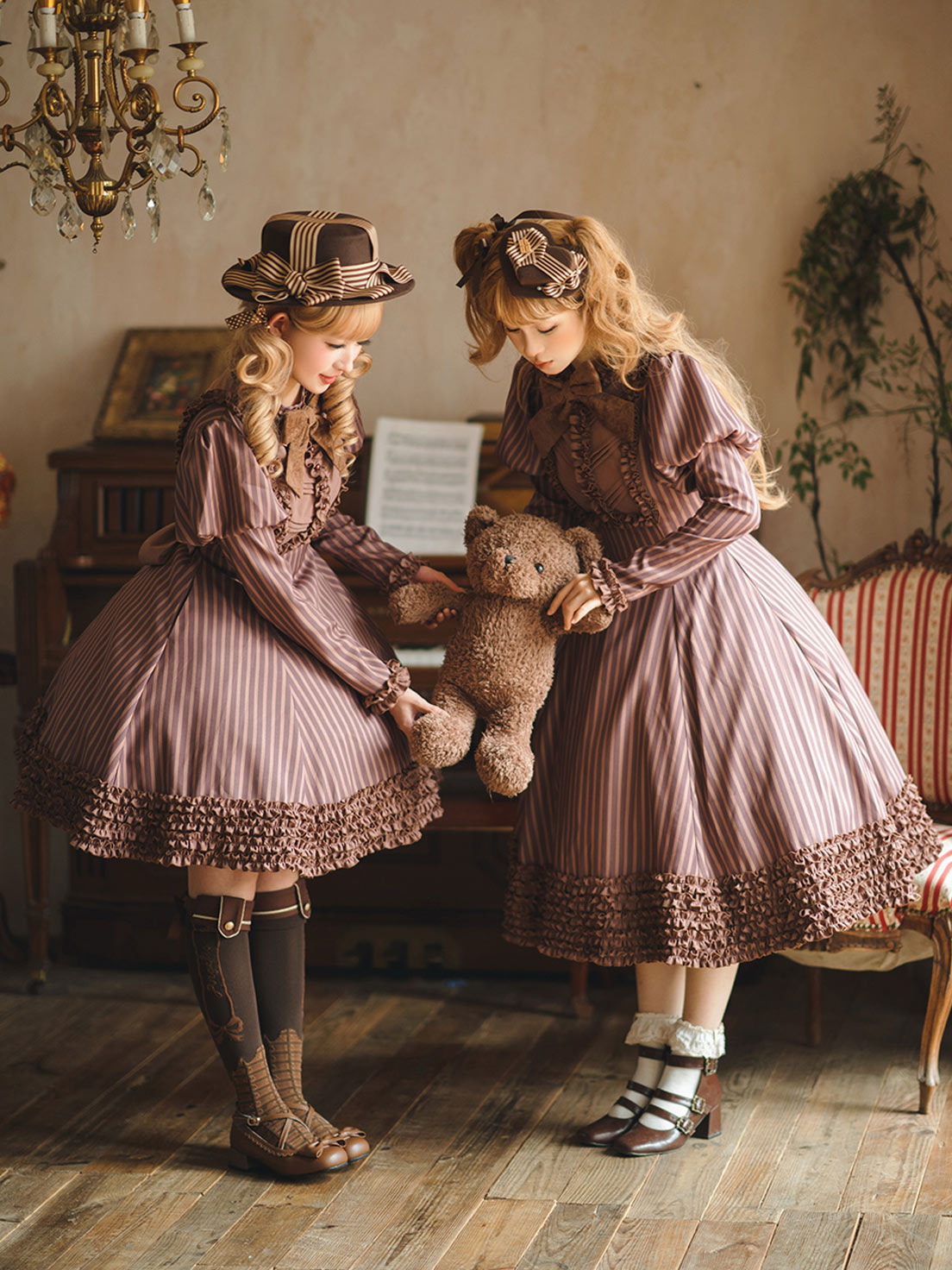 [Pre]Classic Lolita Style French Chocolate Dresses Outfit Spring and Autumn Long-sleeved