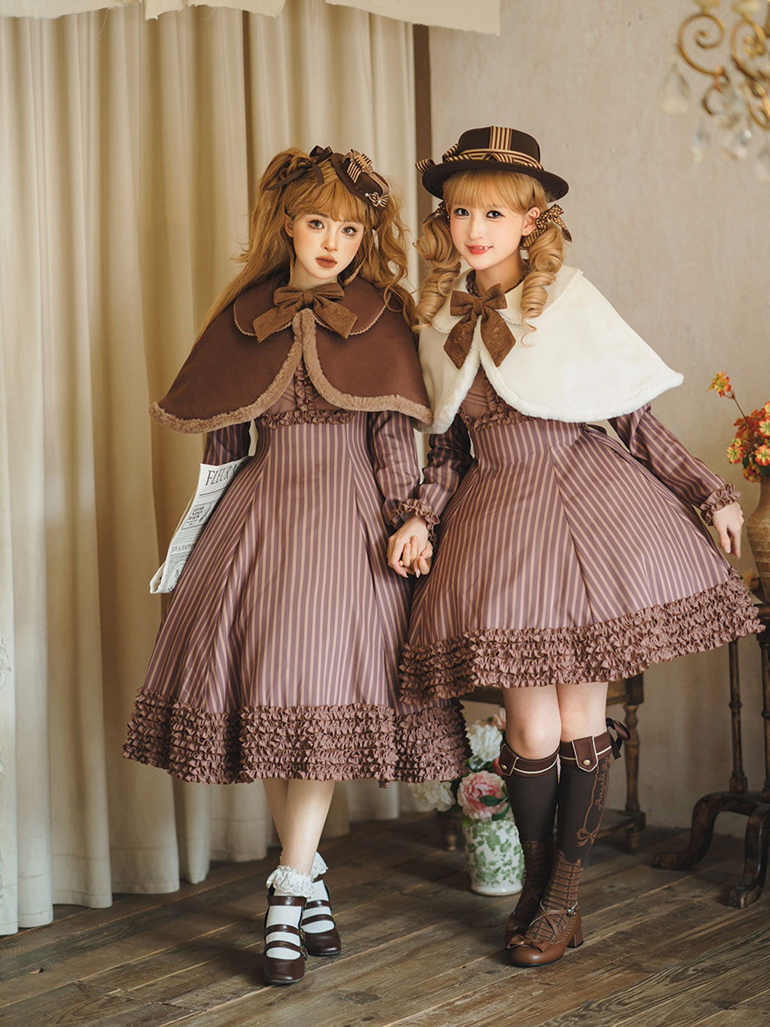 [Pre]Classic Lolita Style French Chocolate Dresses Outfit Spring and Autumn Long-sleeved