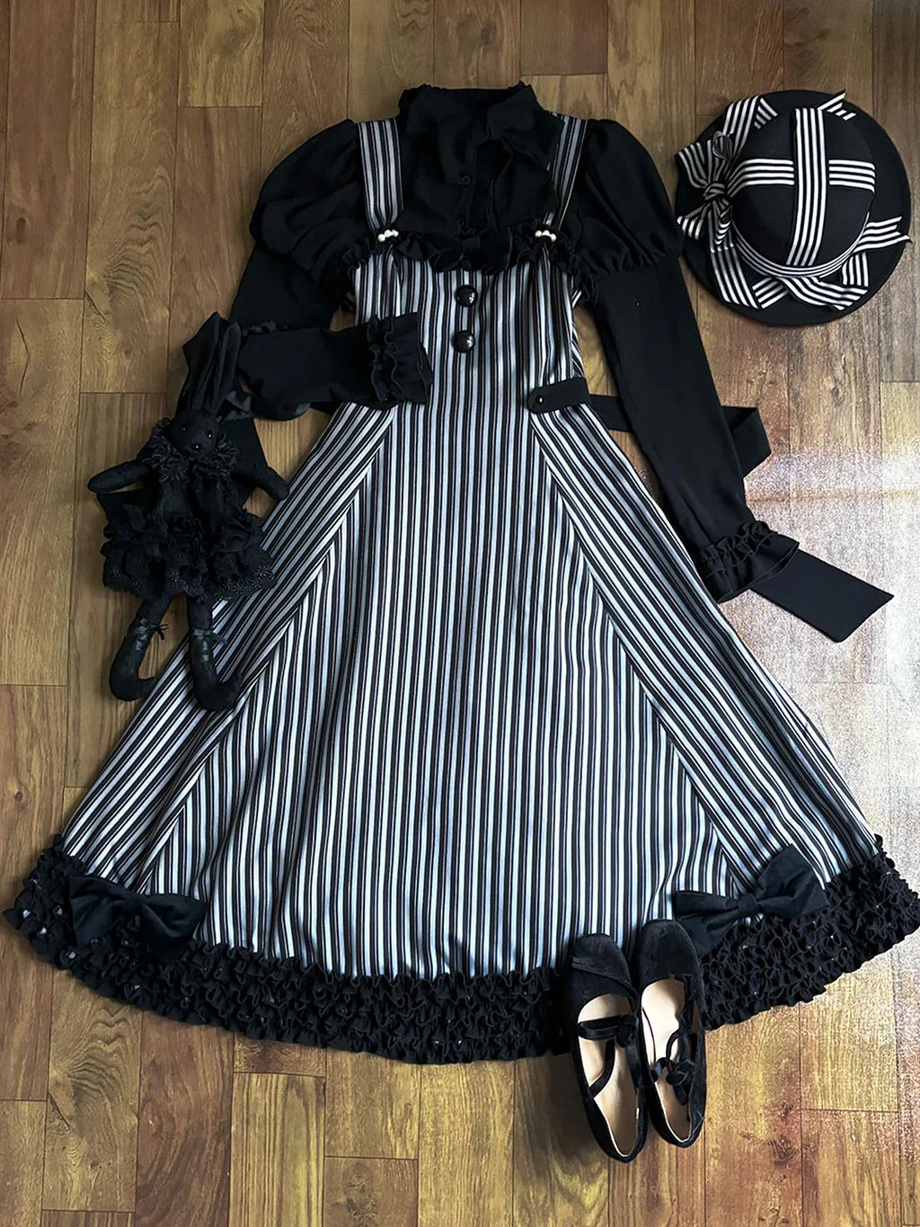 [Pre]Classic Lolita Sweet Black and Grey Dress Earth-Tone Lolita Fashion Daily Autumn Suspender Dress