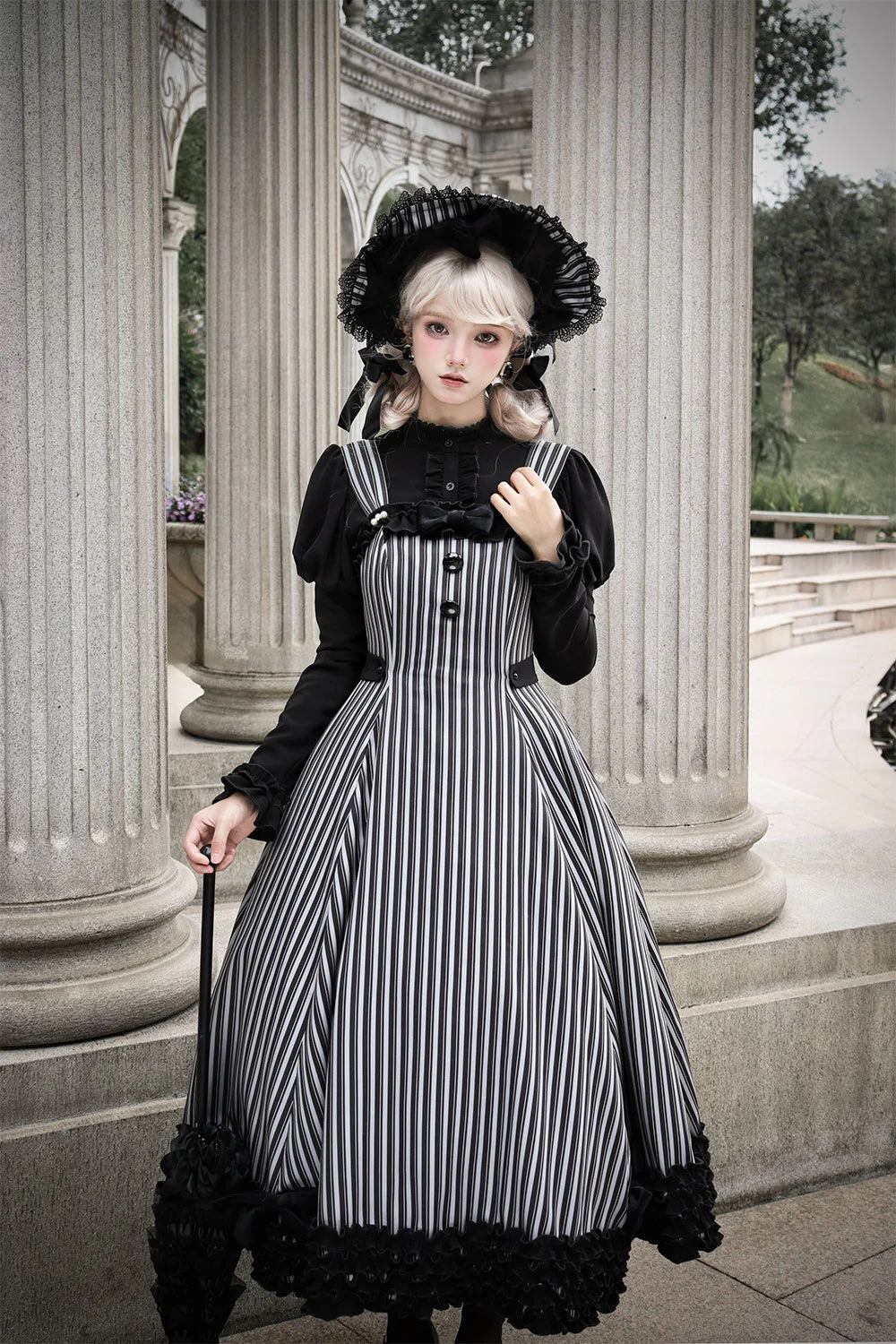 [Pre]Classic Lolita Sweet Black and Grey Dress Earth-Tone Lolita Fashion Daily Autumn Suspender Dress