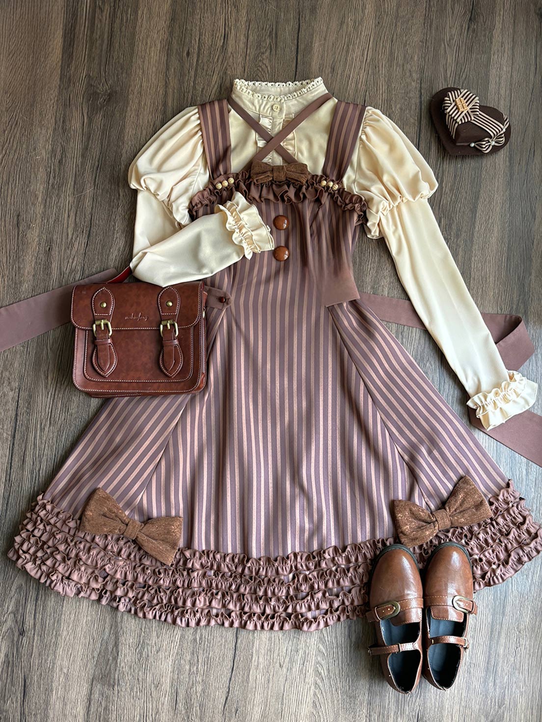 [Pre]Classic Lolita Sweet Chocolate Dress Earth-Tone Lolita Fashion Daily Autumn Suspender Dress