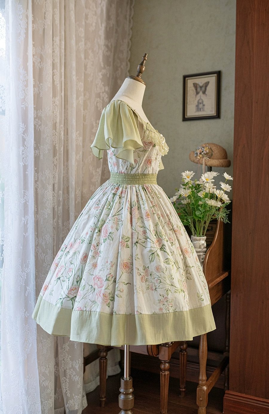 Classic Lolita Sweet Green Rustic Lolita OP Dress for Summer