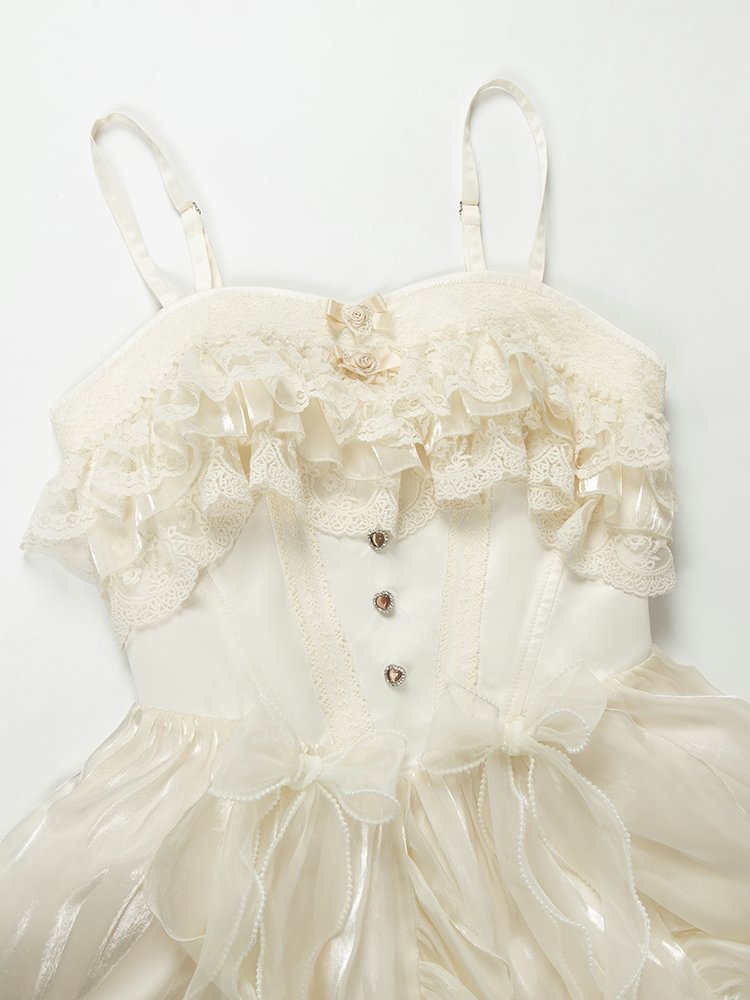 Classic Lolita Waist Apricot Cartilage Jsk Four Seasons Summer and Autumn Lolita Dresses Daily