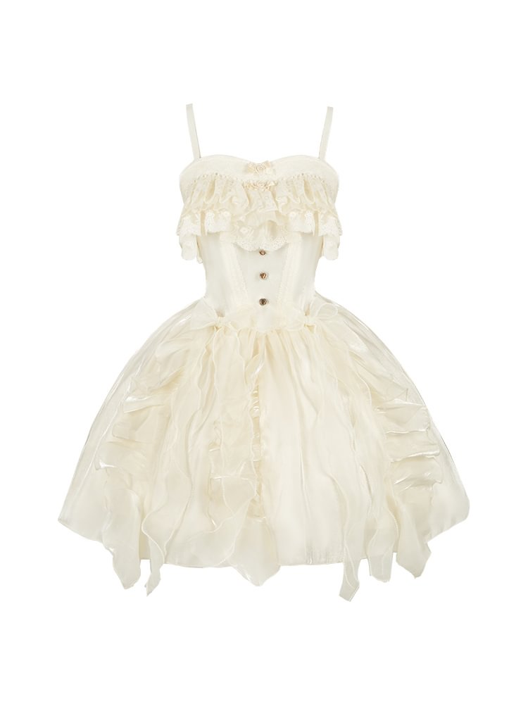Classic Lolita Waist Apricot Cartilage Jsk Four Seasons Summer and Autumn Lolita Dresses Daily