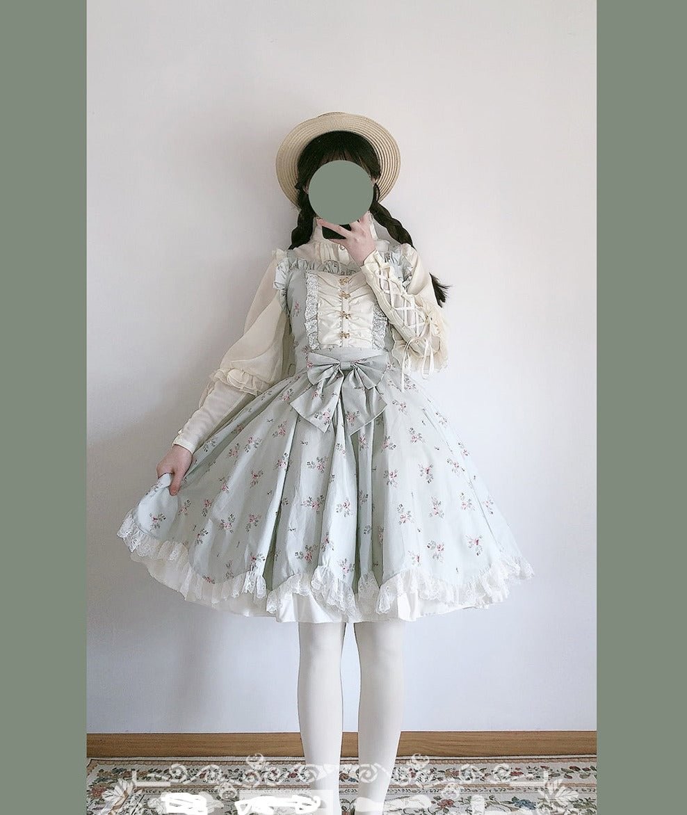 Classic Rustic Mint Green Lolita Dress OP Summer Lolita Dress