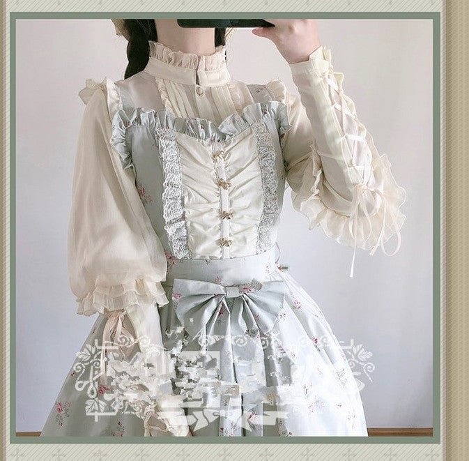 Classic Rustic Mint Green Lolita Dress OP Summer Lolita Dress