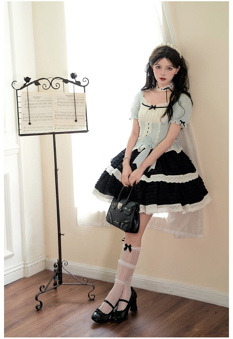 Classic Sweet Short-sleeved Dress French Elegant Lolita Dress