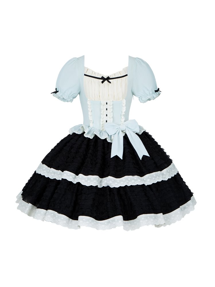 Classic Sweet Short-sleeved Dress French Elegant Lolita Dress