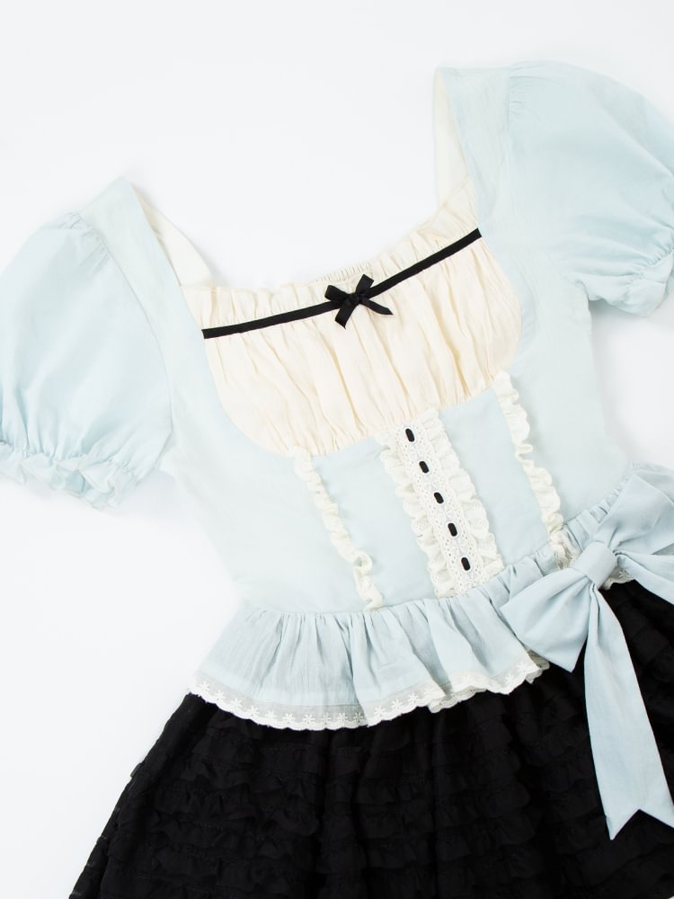 Classic Sweet Short-sleeved Dress French Elegant Lolita Dress