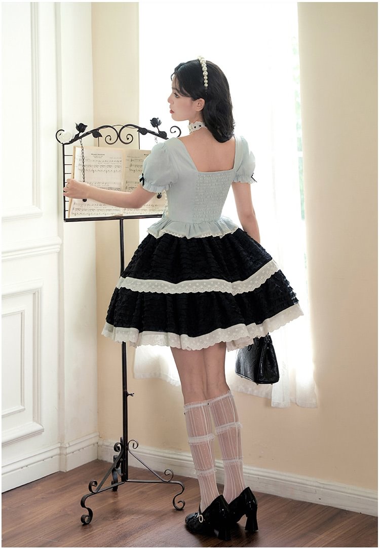 Classic Sweet Short-sleeved Dress French Elegant Lolita Dress