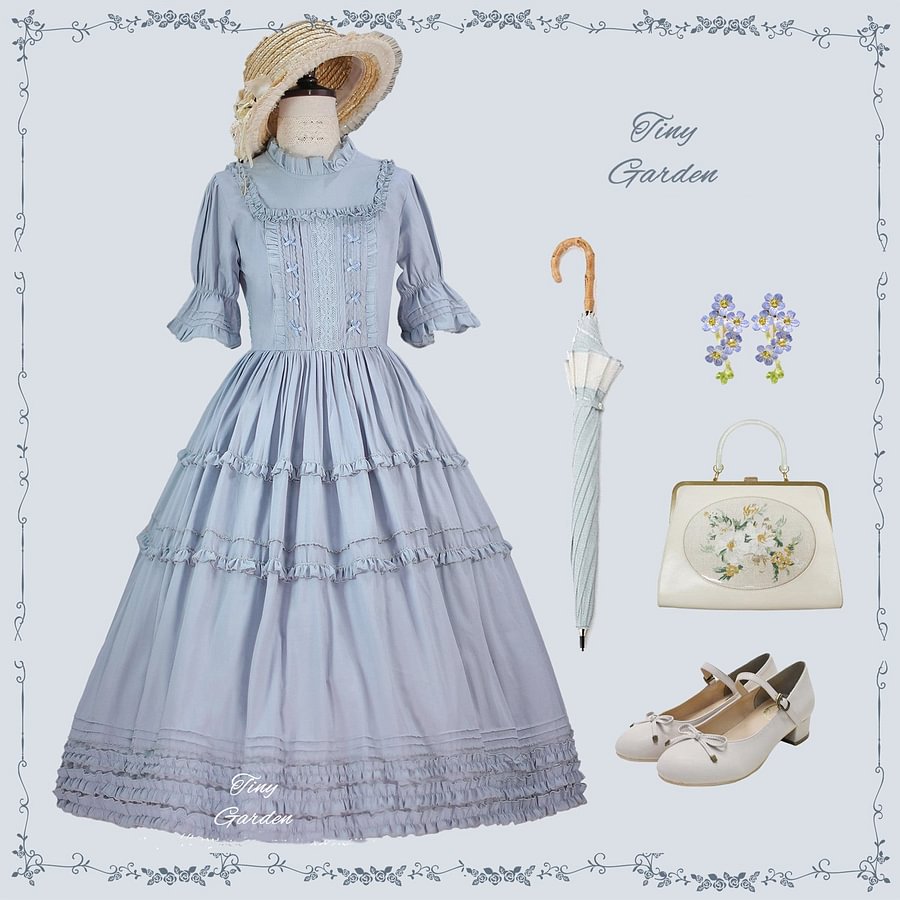 Classic Vintage French Elegant Purple Lolita OP Short Sleeve Dresses