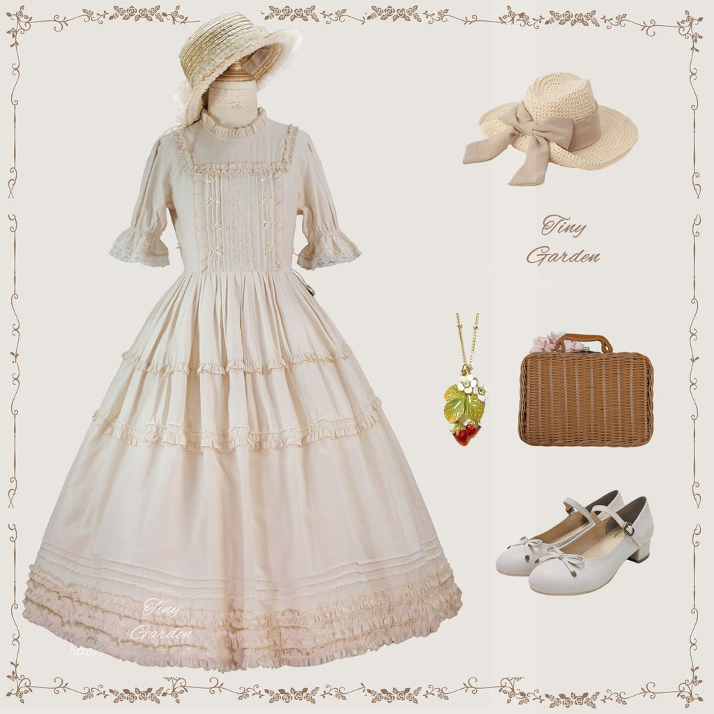 Classic Vintage French Elegant Purple Lolita OP Short Sleeve Dresses