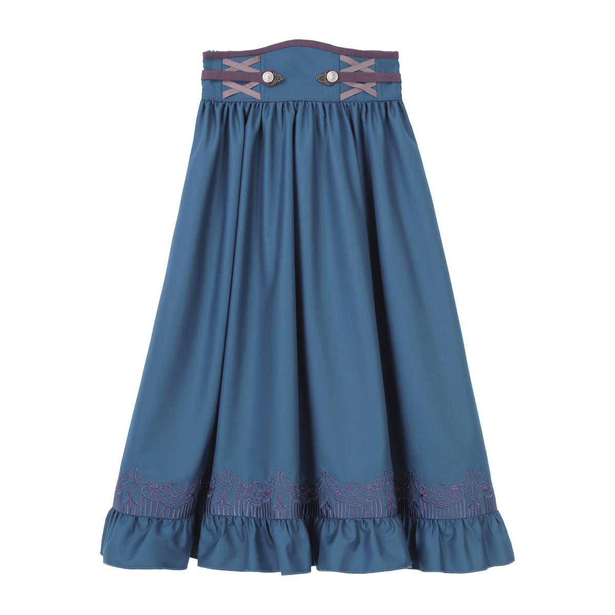 Classic Vintage Lolita Skirt Set Blue Skirt Cream Blouse for Tea Party Fashion Lolita Outfits Blouse Skirt OP Dress