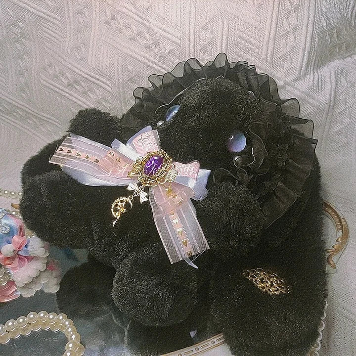Cute Furry Rabbit Crossbody Bag Pearl Chain Sweet Lolita Accessory Kawaii Handmade