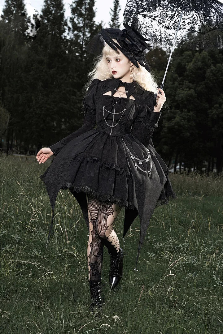 Dark Doll Gothic Lolita Long-sleeved Dress OP Halloween Which Costume