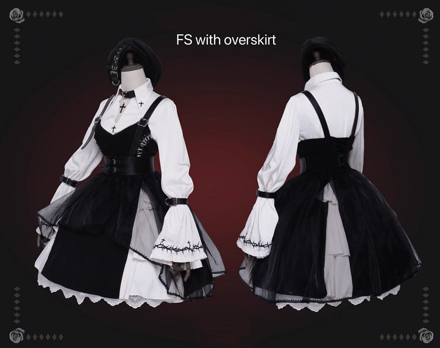 Dark Gothic Lolita JSK Dress Punk Black Dress