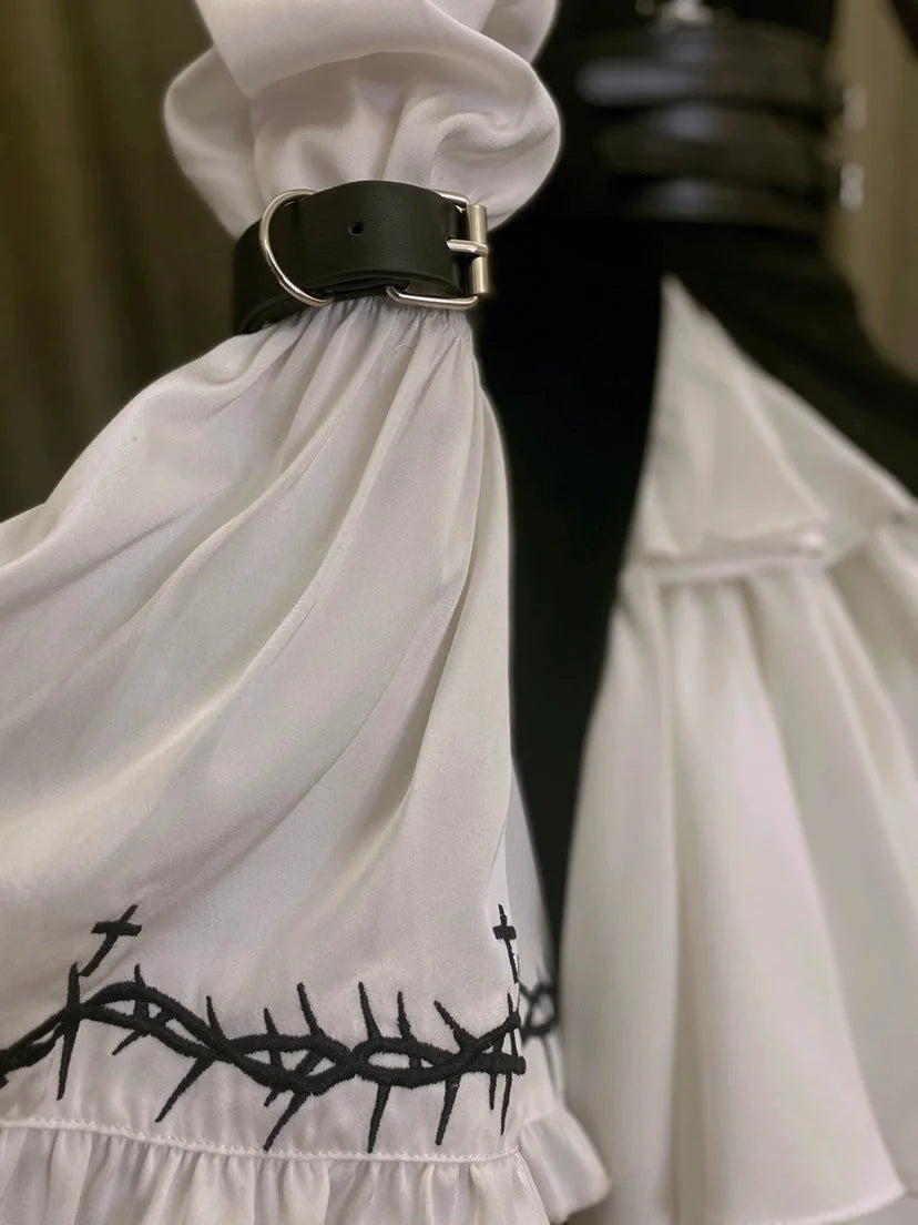Dark Gothic Lolita JSK Dress Punk Black Dress