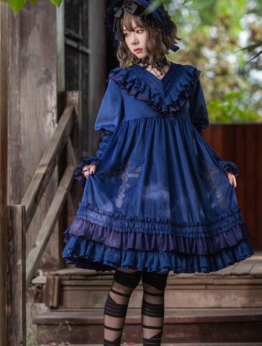 Dark Gothic Lolita OP Dress Multicolors