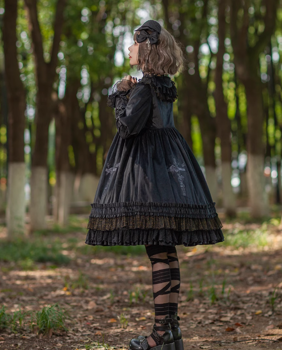 Dark Gothic Lolita OP Dress Multicolors