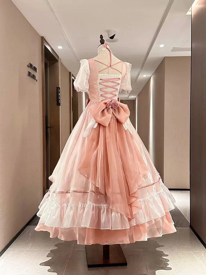 Elegant Fairy Princess Dress Birthday Prom Dress Ball Gown Black and Red Graduation Ceremony