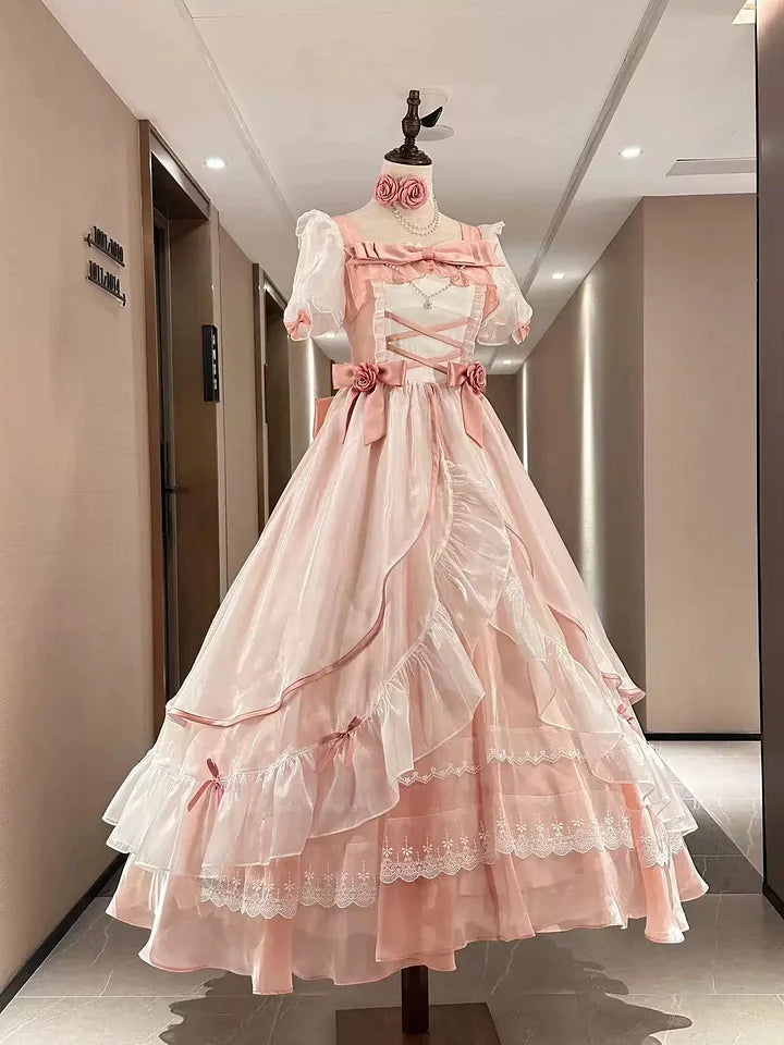 Elegant Fairy Princess Dress Birthday Prom Dress Ball Gown Black and Red Graduation Ceremony