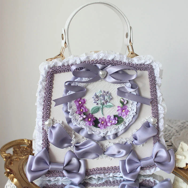 Lolita Bag Flower Lace Bow Handbag Four Times Flower Tea Party Gorgeous Lolita Accessories